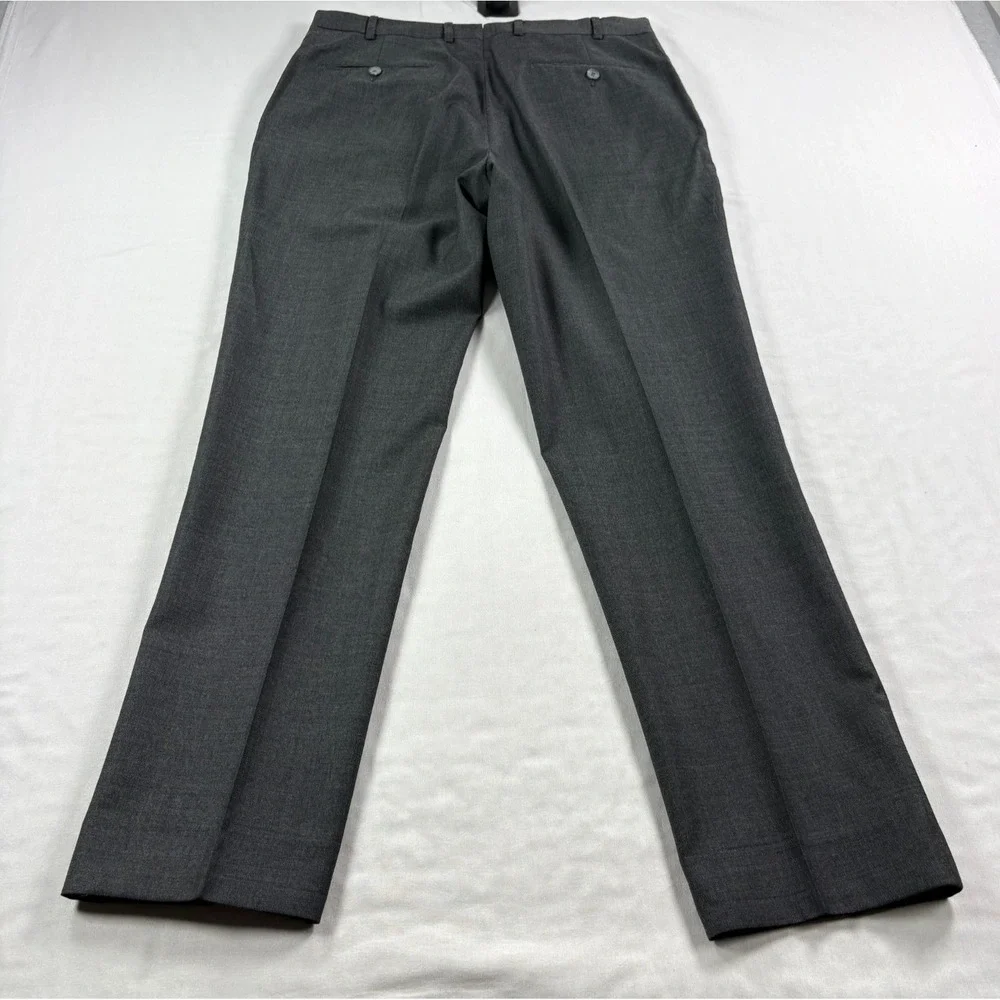 Suitsupply Wool Pants Mens 34x30 Gray Vitale Barberis Canonico Dress Slacks